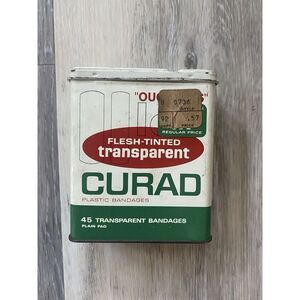 *VINTAGE CURAD BANDAGES "OUCHLESS" FRESH-TINTED TRANSPARENT with Band-aids